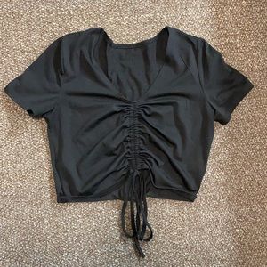 Black Drawstring Top